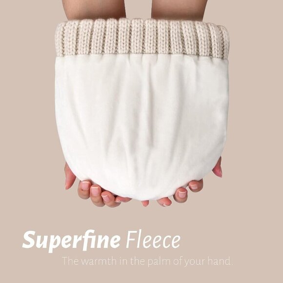 ✨ Furtalk Knit Chunky Women Cream Winter Fleece Lined Skull Beanie Snow Hats - Picture 4 of 8